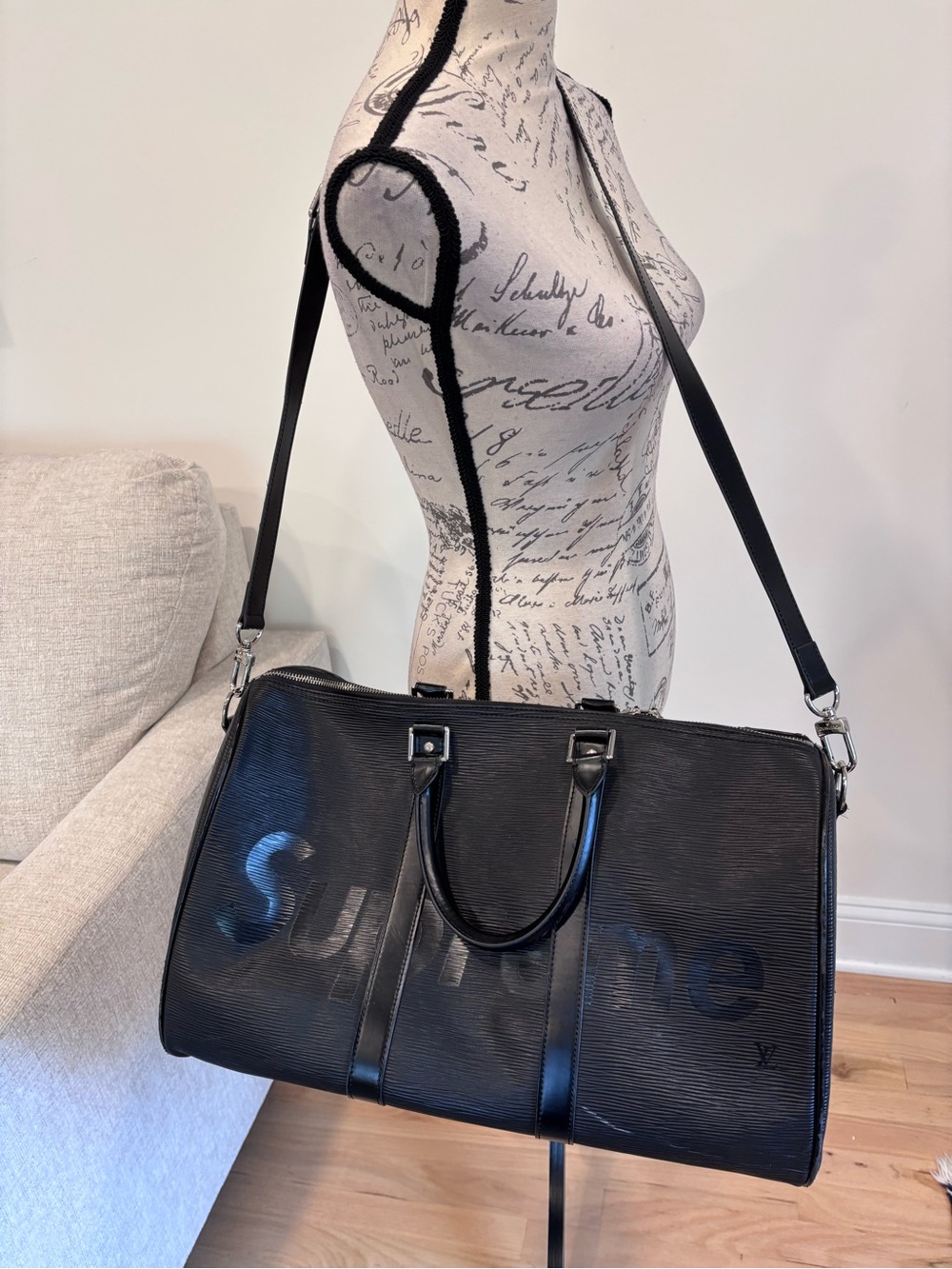 Black keepall weekender bag in black